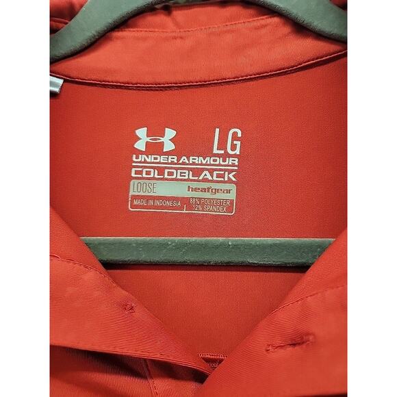 Men’s Under Armour ColdBlack Loose Heat Gear Short Sleeve PGA Polo Size L RED - Picture 4 of 8